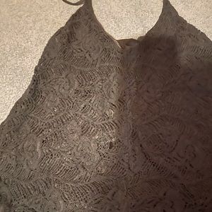 Black floral halter top